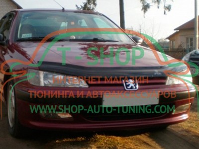 Мухобойка, дефлектор капота Peugeot 406 1995-1999 (Vip Tuning)