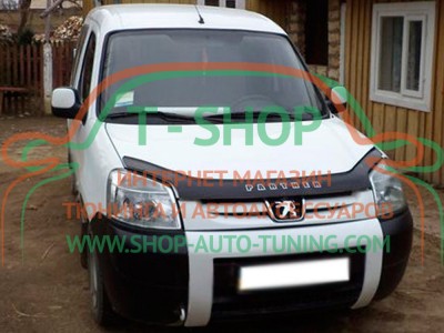 Мухобойка, дефлектор капота Peugeot Partner 2002-2008 (Vip Tuning)
