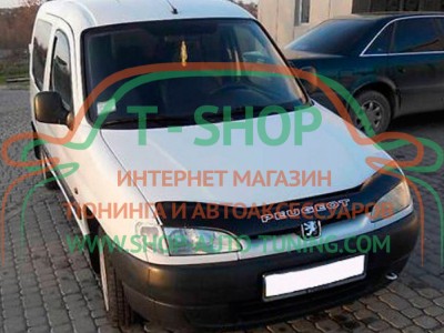 Мухобойка, дефлектор капота Peugeot Partner 1996-2002 (Vip Tuning)