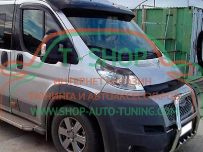 Мухобойка, дефлектор капота Peugeot Boxer 2006-2014 (Vip Tuning)