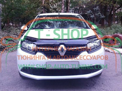 Мухобойка, дефлектор капота Renault Logan 2013- (Vip Tuning)