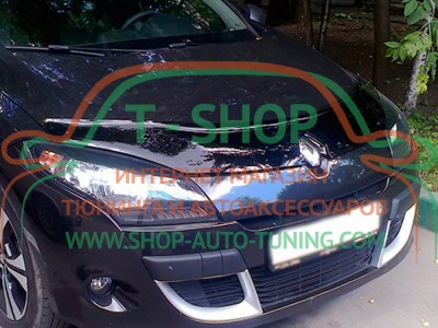 Мухобойка, дефлектор капота Renault Megane 2009-2015 (Vip Tuning)