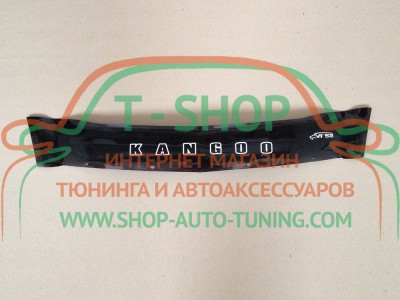 Мухобойка, дефлектор капота Renault Kangoo 2003-2008 Короткая (Vip Tuning)