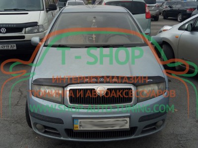 Мухобойка, дефлектор капота Skoda Fabia 1999-2007 (Vip Tuning)