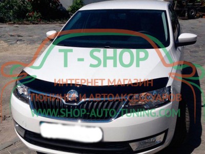 Мухобойка, дефлектор капота Skoda Rapid 2012- (Vip Tuning)