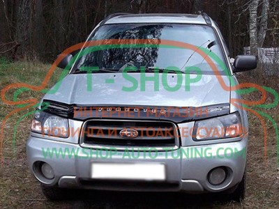 Мухобойка, дефлектор капота Subaru Forester 2002-2005 Кузов SG5, SG9 (Vip Tuning)
