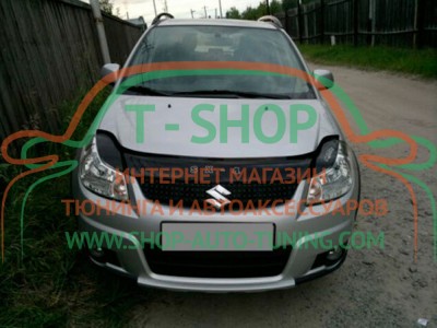 Мухобойка, дефлектор капота Suzuki SX-4 2005-2013  (Vip Tuning)