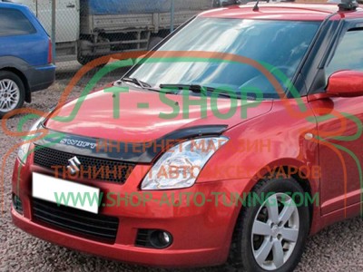 Мухобойка, дефлектор капота Suzuki Swift 2004-2010 (Vip Tuning)