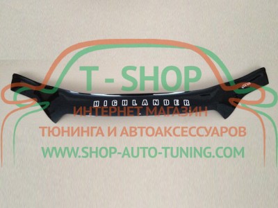 Мухобойка, дефлектор капота Toyota Highlander 2007-2010 (Vip Tuning)