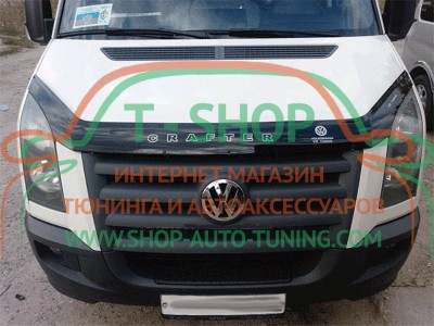 Мухобойка, дефлектор капота Volkswagen Crafter 2006-2016 (Vip Tuning)