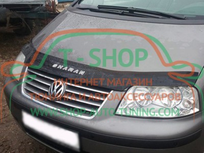 Мухобойка, дефлектор капота Volkswagen Sharan 2 2000-2010 (Vip Tuning)