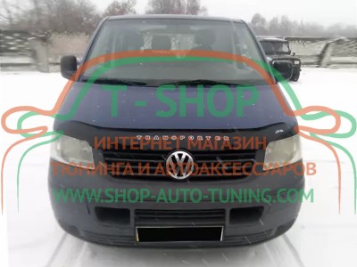 Мухобойка, дефлектор капота Volkswagen Transporter T5 2003-2010 Вариант Б (Vip Tuning)