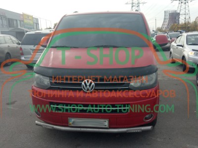 Мухобойка, дефлектор капота Volkswagen Transporter T5+ 2009-2015 (Vip Tuning)