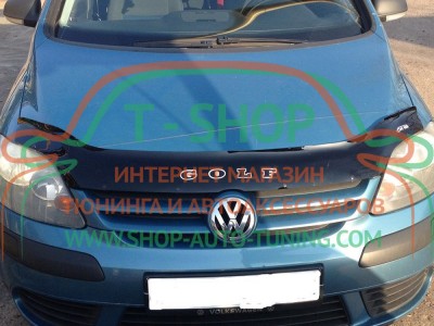 Мухобойка, дефлектор капота Volkswagen Golf Plus 2005-2009 (Vip Tuning)