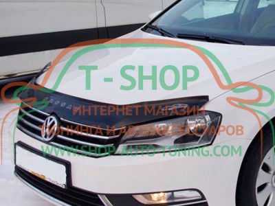 Мухобойка, дефлектор капота Volkswagen Passat B7 2010-2014 (Vip Tuning)