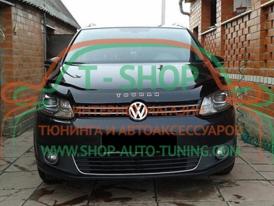 Мухобойка, дефлектор капота Volkswagen Touran 2010-2014 (Vip Tuning)