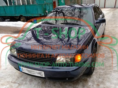 Реснички на фары Audi A6 C4 94-97 Прямые (стеклопластик, под покраску)