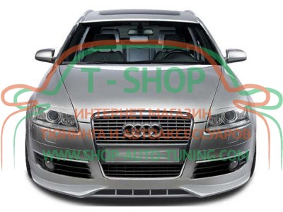 Реснички на фары Audi A6 C6 04-11 (стеклопластик, под покраску)