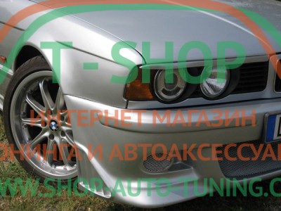 Реснички на фары BMW 5 E34 Ровные (стеклопластик, под покраску)