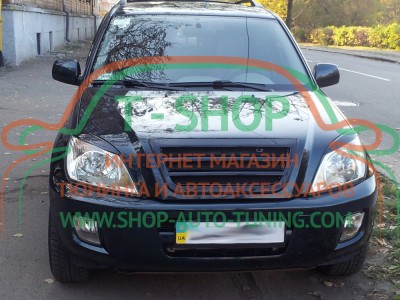 Реснички на фары Chery Tiggo 05-11 (стеклопластик, под покраску)