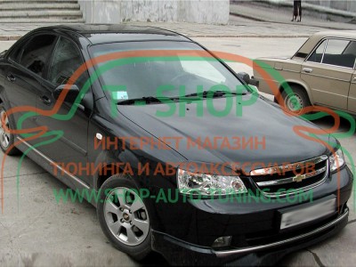 Реснички на фары Chevrolet Lacetti Широкие (стеклопластик, под покраску)