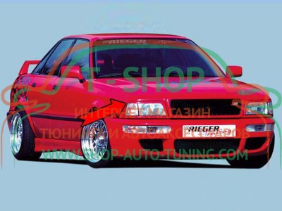 Реснички на фары Audi 80 B4 91-95 (стеклопластик, под покраску)