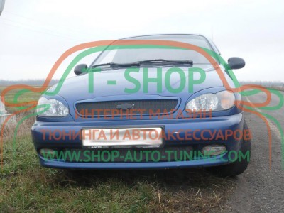 Реснички на фары Daewoo Lanos Птичка (стеклопластик, под покраску)