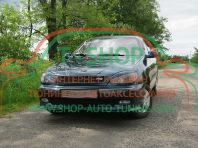 Реснички на фары Daewoo Lanos Широкие (стеклопластик, под покраску)