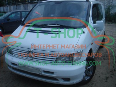 Реснички на фары Mercedes Vito 1996-2003 (стеклопластик, под покраску)