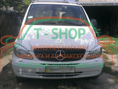 Реснички на фары Mercedes Vito, Viano 03-10 (стеклопластик, под покраску)