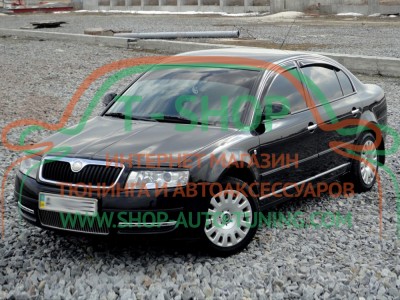 Реснички на фары Skoda Superb 01-08 (стеклопластик, под покраску)