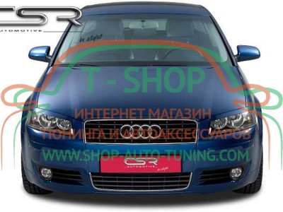 Реснички на фары Audi A3 8P 03-08 (стеклопластик, под покраску)