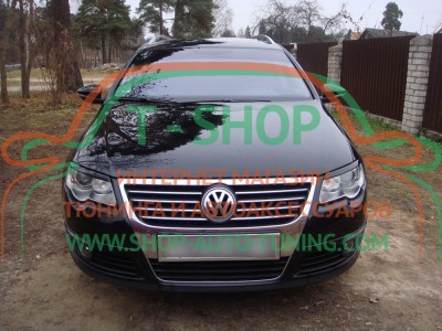 Реснички на фары Volkswagen Passat B6 05-10 (стеклопластик, под покраску)