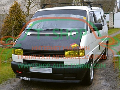 Реснички на фары Volkswagen Transporter T4 90-98 (стеклопластик, под покраску)