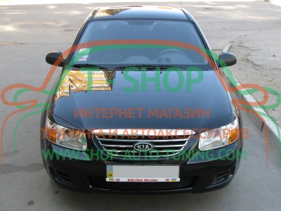 Реснички на фары Kia Cerato 05-09 (стеклопластик, под покраску)