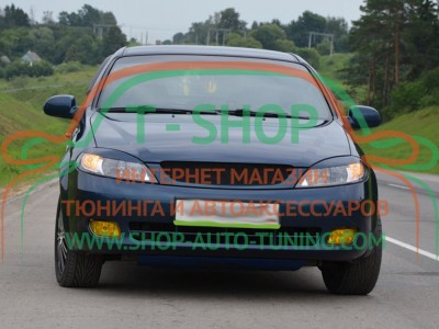 Реснички на фары Chevrolet Lacetti Хэтчбек (стеклопластик, под покраску)