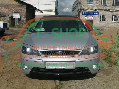 Реснички на фары Ford Mondeo 01-07 (стеклопластик, под покраску)