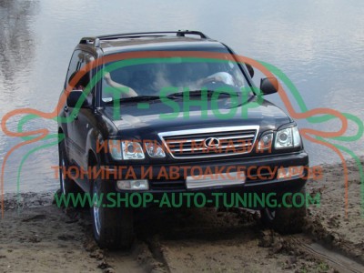Реснички на фары Lexus LX 470 98-07 (стеклопластик, под покраску)
