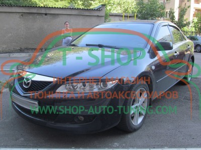 Реснички на фары Mazda 6 02-08 (стеклопластик, под покраску)