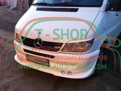 Реснички на фары Mercedes Sprinter 00-06 (стеклопластик, под покраску)