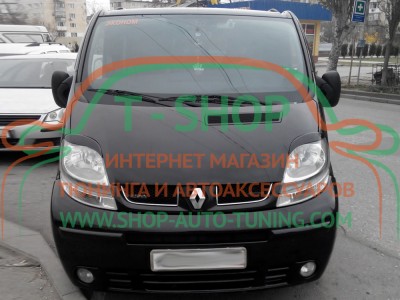 Реснички на фары Opel Vivaro, Renault Trafic, Nissan Primastar 01-14 (стеклопластик, под покраску)