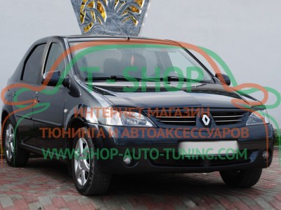 Реснички на фары Renault Logan 04-12 (стеклопластик, под покраску)
