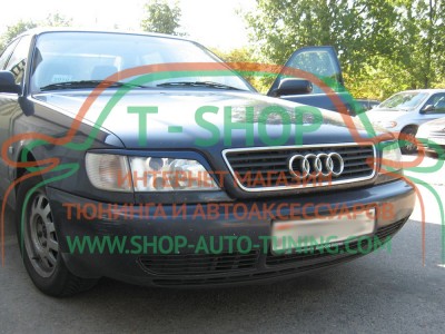 Реснички на фары Audi A6 C4 94-97 Длинные (стеклопластик, под покраску)