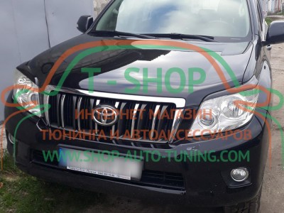 Реснички на фары Toyota Land Cruiser Prado 150 09-13 (стеклопластик, под покраску)