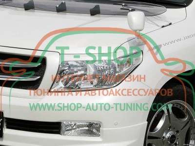 Реснички на фары Toyota Land Cruiser 200 07-15 (стеклопластик, под покраску)