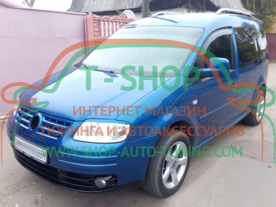 Реснички на фары Volkswagen Caddy 04-10 (стеклопластик, под покраску)