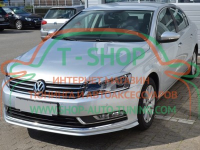 Реснички на фары Volkswagen Passat B7 10-15 (стеклопластик, под покраску)